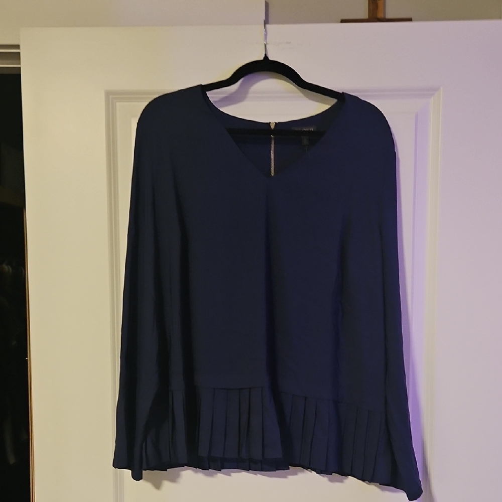 The Limited Deep Blue V-Neck Blouse